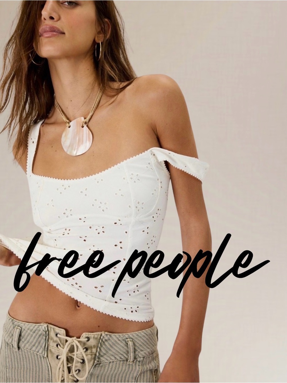 Free People BLOOM Eyelet Corset Camis
